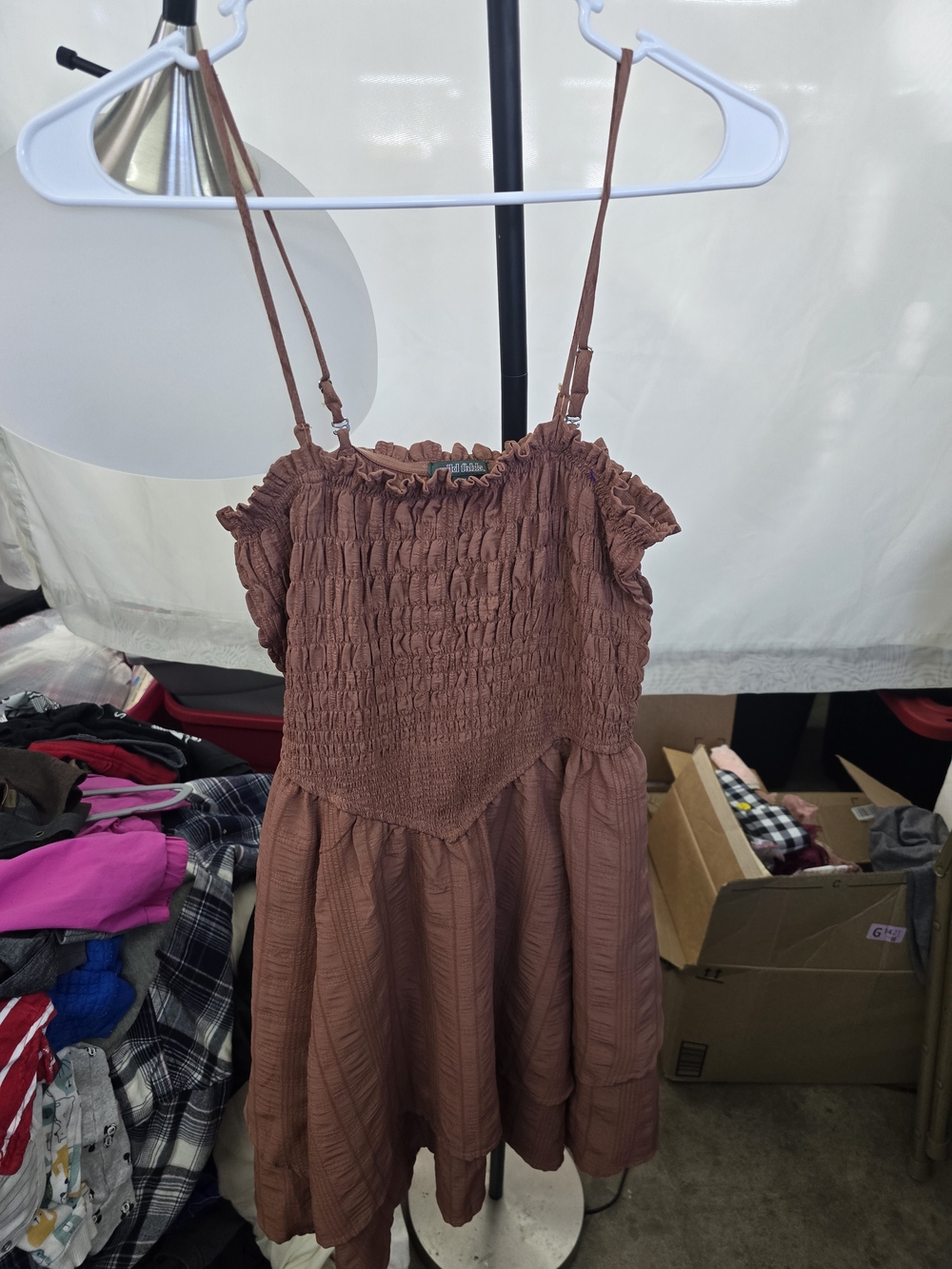 wild fable Rust Brown Smocked Asymmetrical Sundress